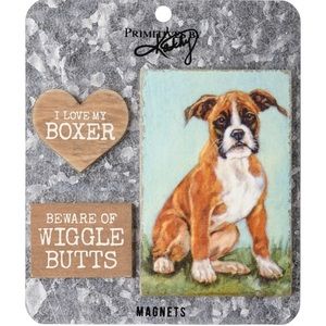 BOXER Memo Magnet Set Realistic Artwork Home Office Puppy Dog Lovers Fun Gifts